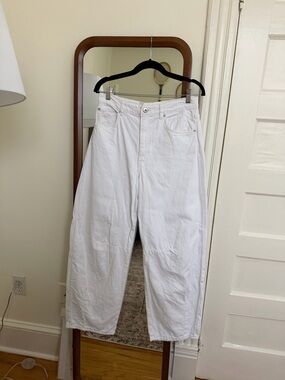 ZARA High-Waist Barrel Leg Jeans